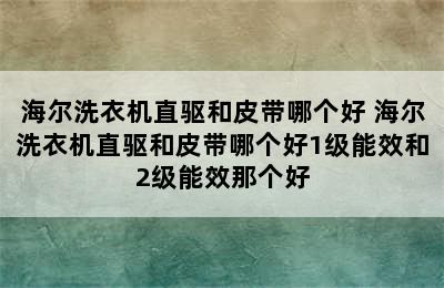 海尔洗衣机直驱和皮带哪个好 海尔洗衣机直驱和皮带哪个好1级能效和2级能效那个好